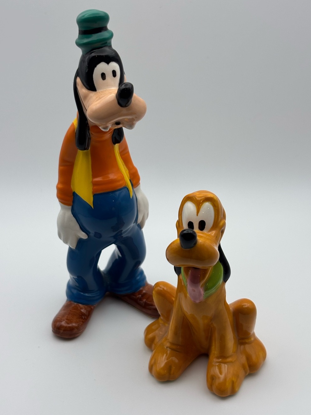 Vintage Disney Goofy & Pluto Ceramic Figurines